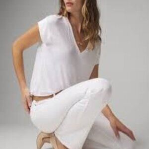 WHBM Sculpt High Rise Skinny Flare Jeans White 12R